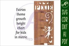 Fairies personalized kids height chart in metric Product Image 4