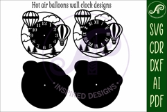 Hot air balloon fields wall clock laser cut files Product Image 4