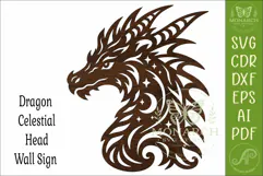 Dragon Wall Art SVG, Celestial Dragon Laser Cut File, Product Image 4