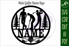 Male Golfer name wall art sign, SVG personalized Product Image 4
