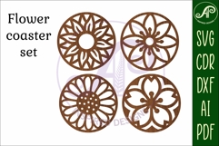Floral Coasters, laser cut out flower coaster Product Image 4