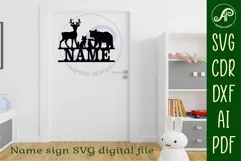 Woodland animals name wall art sign, SVG file Product Image 3