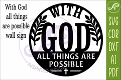 With God All Things Are Possible SVG Sign for Laser Cutting Product Image 4