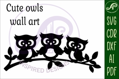 cute owls wall sign, SVG file. Product Image 4