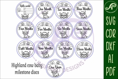 Highland cow themed Baby monthly milestone discs SVG laser Product Image 4