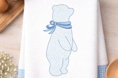 Teddy Bear Bow Embroidery Design for Baby Nursery Projects Product Image 1