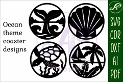 Ocean, nautical Coasters, laser cut out beach designs 3 Product Image 4