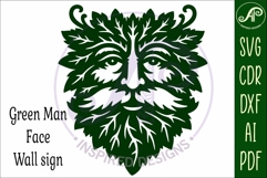 Green Man Wall Art SVG, Greenman Face Laser Cut File Product Image 4
