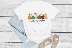 Hello Pumpkin Sublimation PNG, Hand Drawn Pumpkins PNG Product Image 3