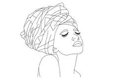 African Woman Machine Embroidery Design Product Image 1