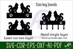 Cats Key holder designs for wood and metal Product Image 4