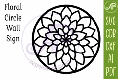 Dahlia Flower Wall Art SVG | Round Floral Laser Cut File Product Image 4