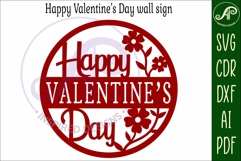 Happy Valentines day wall sign, SVG file. Product Image 4