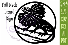 Frilled Lizard Wall Art SVG, Australian Reptile Laser Cut Product Image 4
