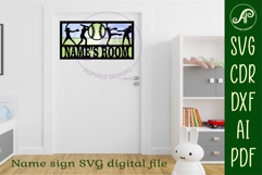 Softball female scene name sign SVG 3 layer laser cut Product Image 6