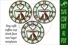 Dog friendly cafe wall clock laser cut files Product Image 4