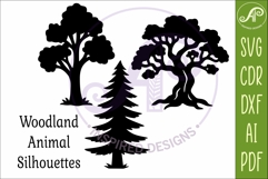 Woodland animal Silhouette Trees for laser cutting Product Image 4
