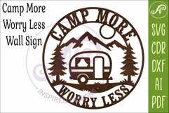 Camp More Worry Less SVG | Camping Wall Sign Laser Cut File Product Image 4