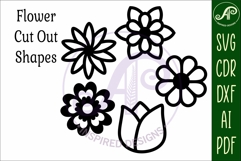 Flower Silhouette Cut out designs 6 Product Image 4