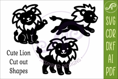 Cute Lions SVG Laser Cut Files Animal Silhouette 1 Product Image 4