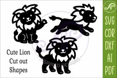 Cute Lions SVG Laser Cut Files Animal Silhouette 1 Product Image 4