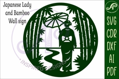 Japanese Bamboo Wall Art SVG | Geisha Garden Laser Cut File Product Image 4