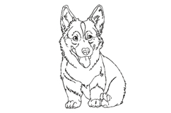 Corgi Dog Machine Embroidery Design Product Image 1