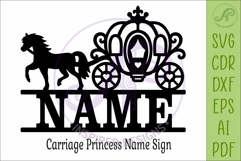 Princess Carriage Name Sign, Carriage SVG for Girls Nursery Product Image 4