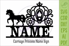 Princess Carriage Name Sign, Carriage SVG for Girls Nursery Product Image 4