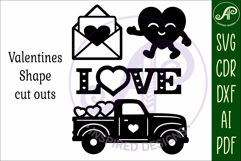 Valentines day silhouette laser cut outs SVG file 1 Product Image 4