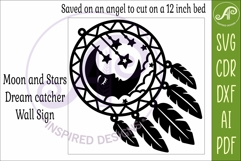 Moon and Stars Dreamcatcher Laser Cut File, Boho Wall Art Product Image 4