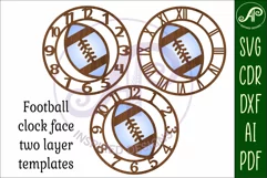 football/ rugby ball wall clock laser cut files, SVG file. Product Image 4