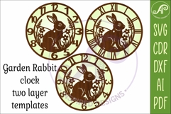 Garden Rabbit Wall Clock SVG, Laser Cut Clock Design Product Image 4