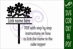 Personalized Flowers cake topper SVG laser cut Product Image 4