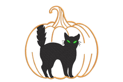 Halloween Black Cat in Pumpkin Product Image 1