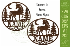 Personalized Unicorn Name Sign SVG, Fantasy Nursery Decor Product Image 4
