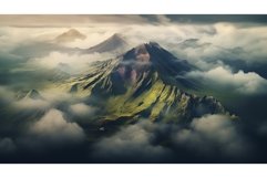 crater volcanic mountains landscape ai generated Product Image 1