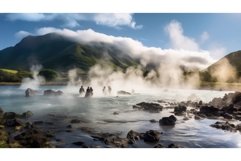 crater volcanic island landscape ai generated Product Image 1