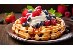 fluffy baked waffle food ai generated Product Image 1