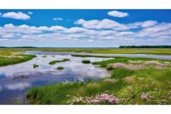 tidal estuarine marsh landscape ai generated Product Image 1