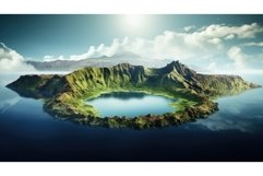 eruption volcanic island landscape ai generated Product Image 1