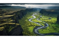 volcanic basalt plateau landscape ai generated Product Image 1