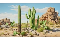 cacti rock desert landscape ai generated Product Image 1