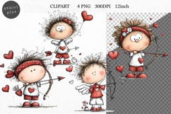 Cupid Clipart, Valentines Day Clipart, Whimsical Clipart, Product Image 1