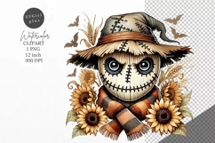 Halloween clipart, Scarecrow clipart, Autumn clipart Product Image 1