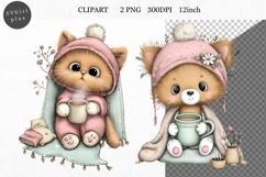 Cat Clipart, Whimsical Clipart, Product Image 1