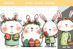Bunny Clipart, Easter Clipart, Whimsical Clipart, Product Image 1