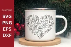 Christmas Heart SVG, Christmas SVG, Cricut Product Image 1