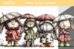 Bunny Clipart, Easter Clipart, Whimsical Clipart, Product Image 1
