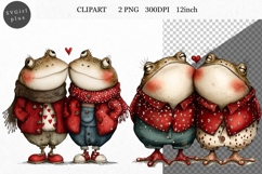 Frog Clipart, Valentines Day Clipart, Whimsical Product Image 1